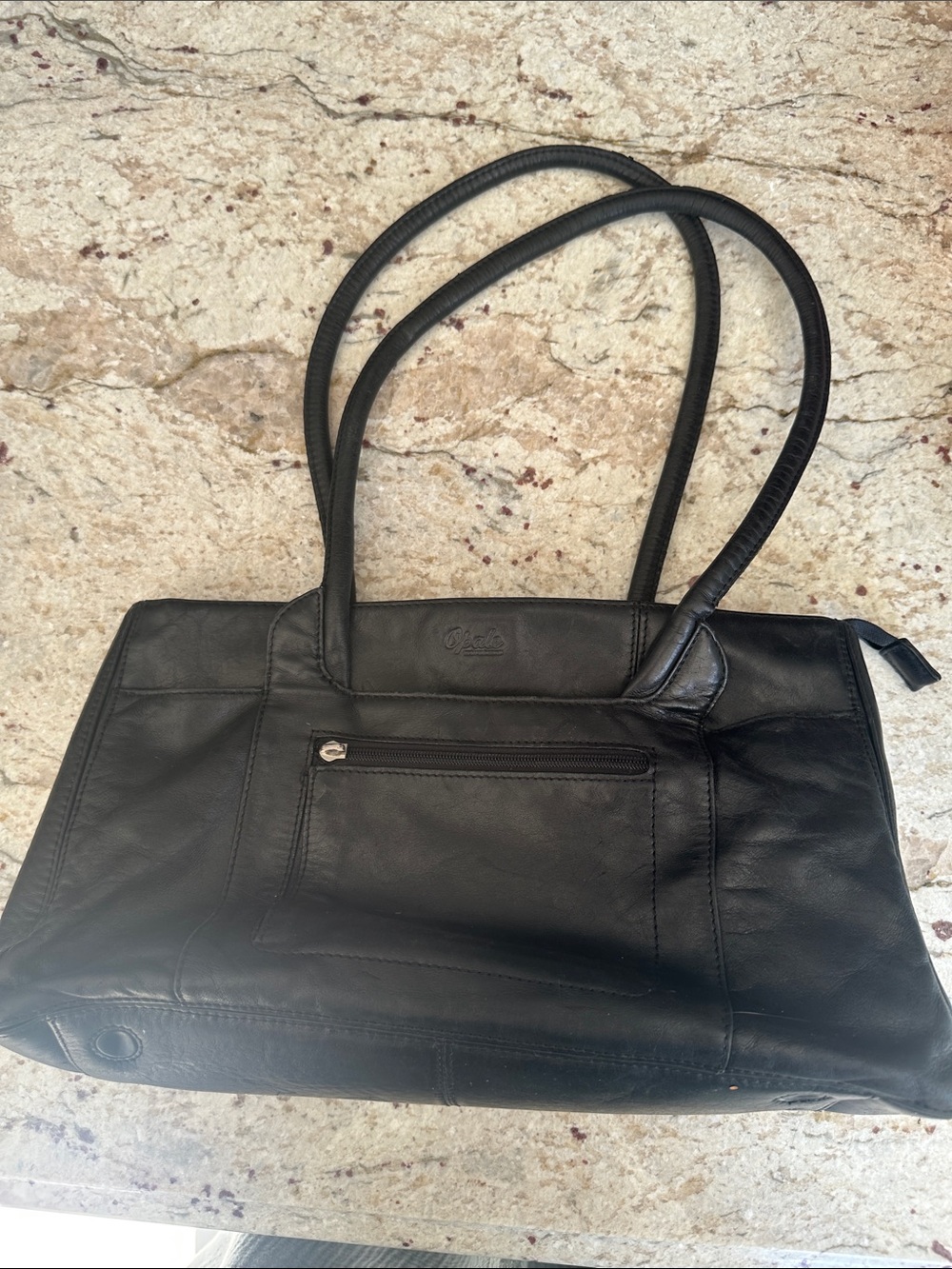 Classic Black Opale-Italian design Leather Shoulder Bag - Timeless Everyday Tote